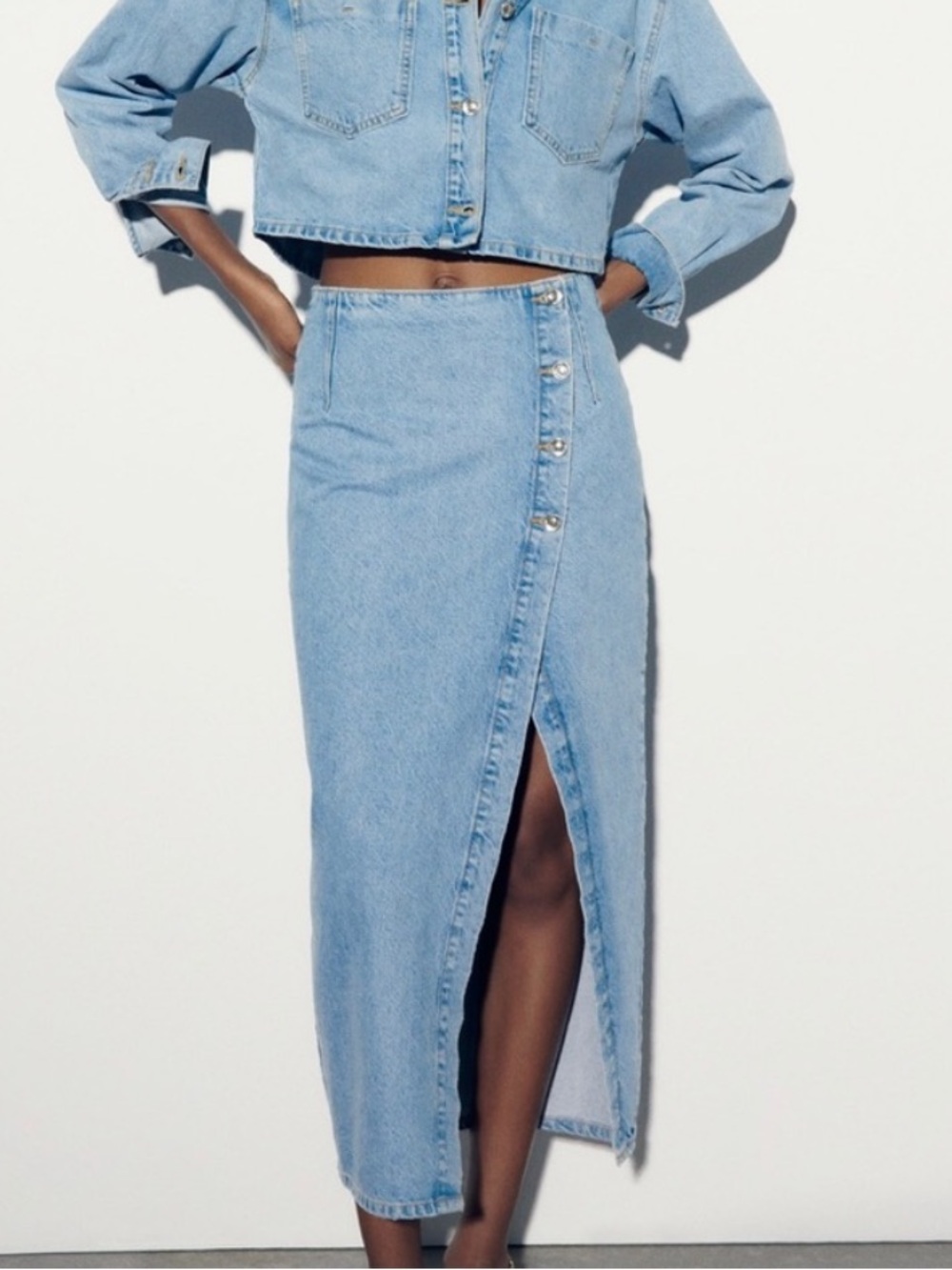 Zara Denim Wrap Skirt